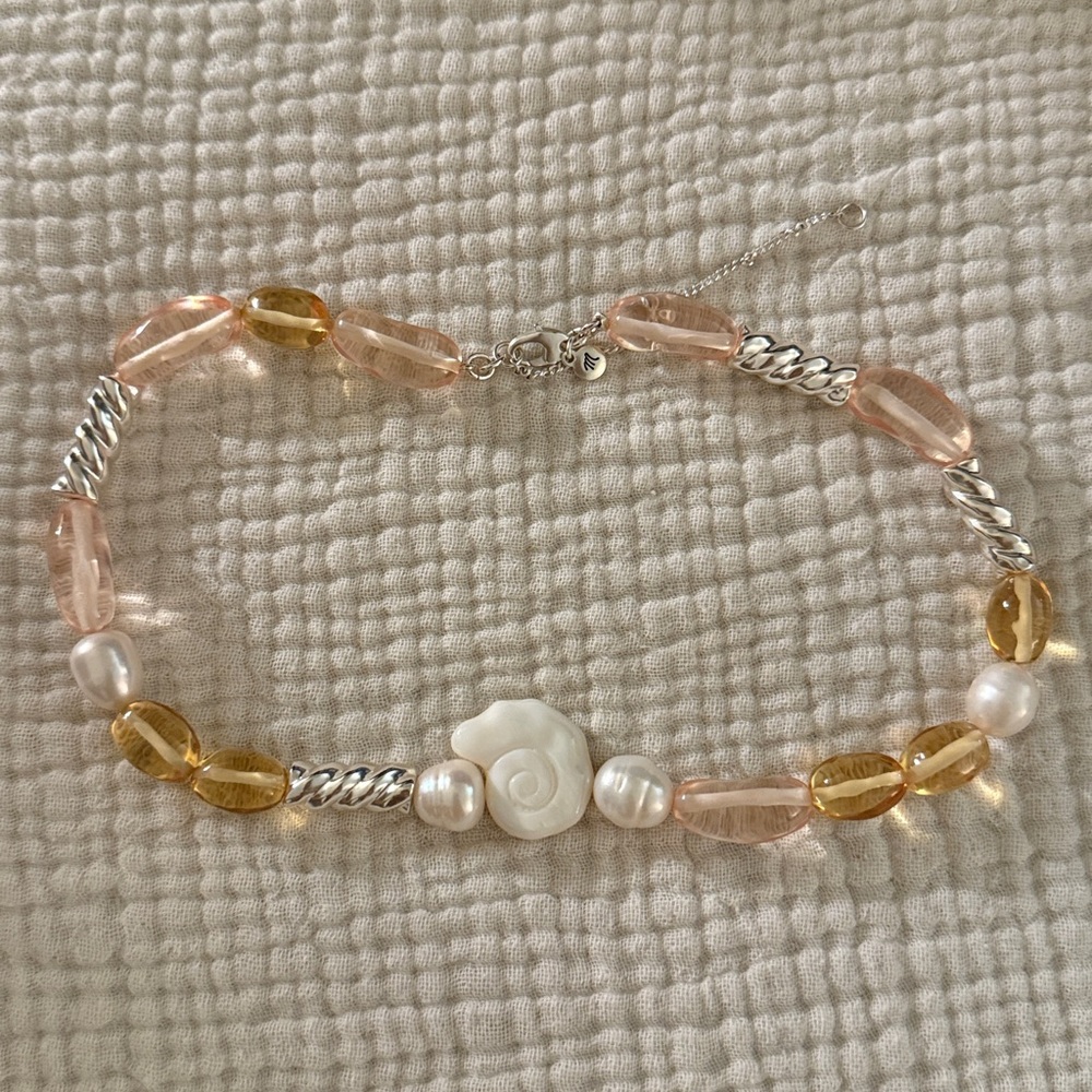 Madewell Charlie Shell Pearl Beaded Necklace